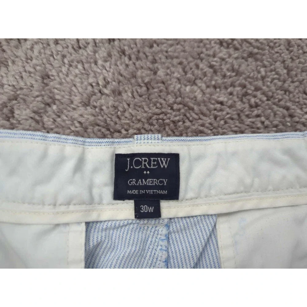 J Crew‎ Chino Shorts Mens 30W Blue Vertical Stripes Gramercy Preppy Casual